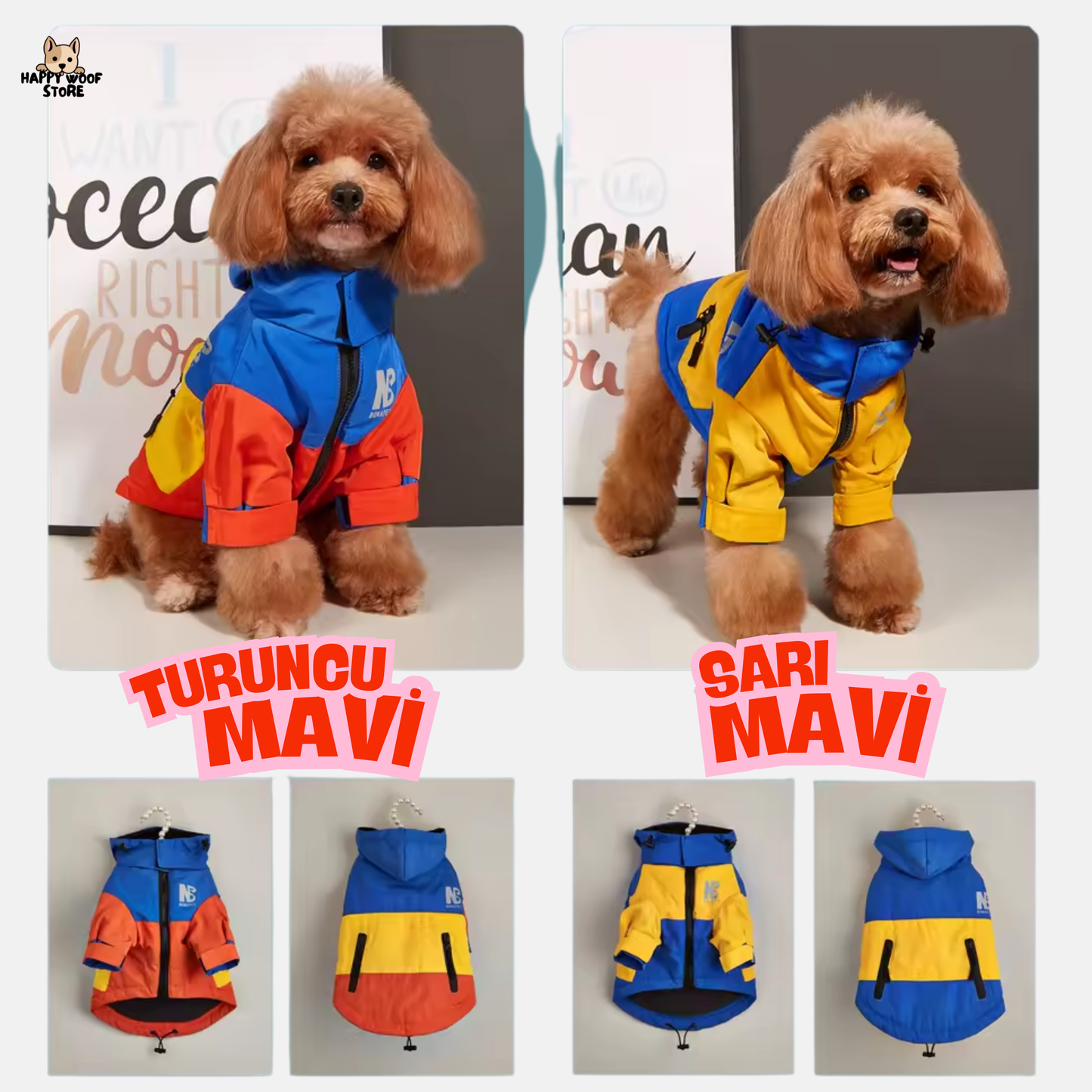 🌈 Renkli Yağmurluk – Şıklık ve Yağmur Koruması Bir Arada! 🌧️🐾