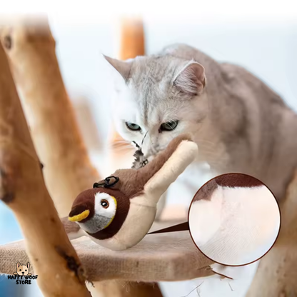 Hareketli ve Sesli Oyuncak Kuş 🐦 - Kedi ve Köpekler İçin Uçan Eğlence!