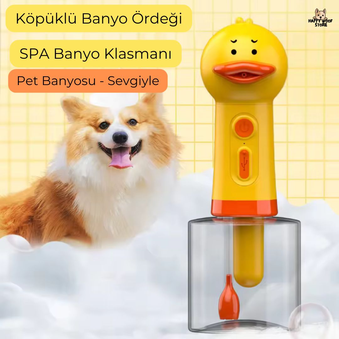 🛁 DuckySpa – Köpüklü Banyo Ördeği ile Evcil Dostunuza SPA Keyfi!