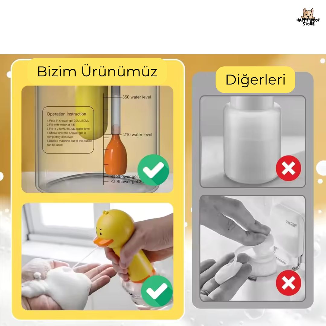 🛁 DuckySpa – Köpüklü Banyo Ördeği ile Evcil Dostunuza SPA Keyfi!